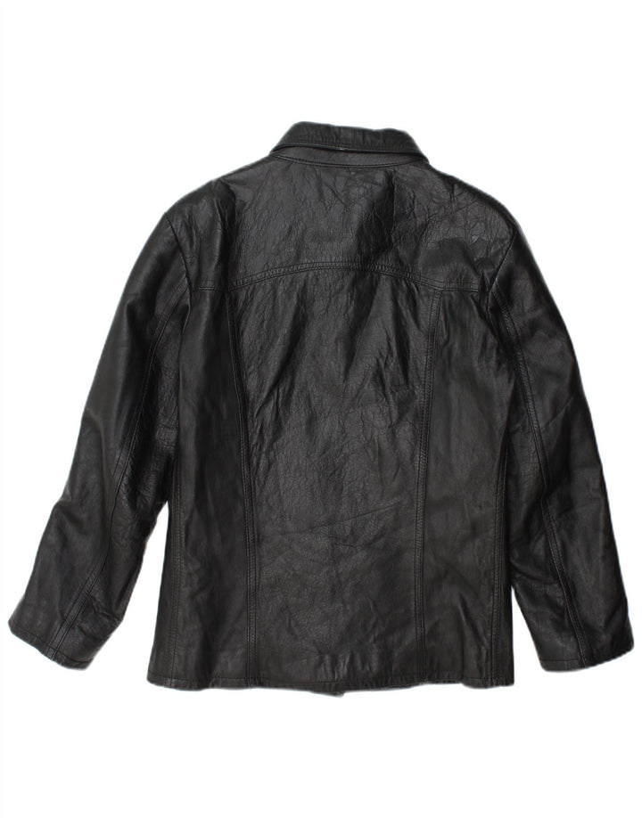 Regina Schrecker Veste en cuir pour femme UK 10 Petit Noir