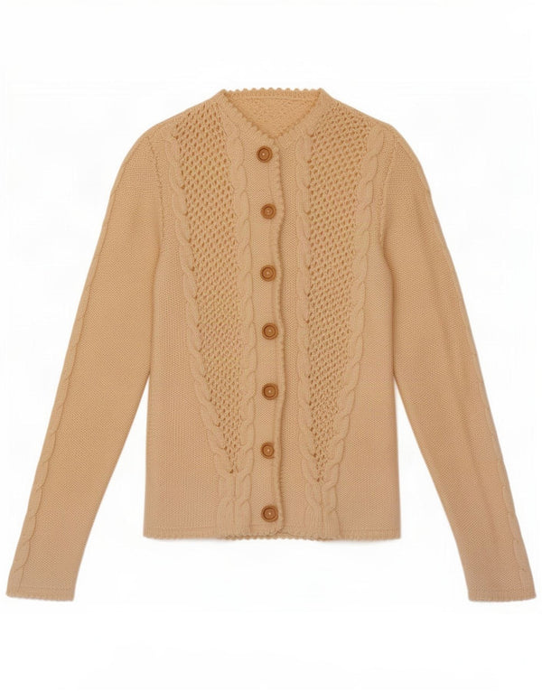 vintage Femme Cardigan Pull UK 4 XS Off White