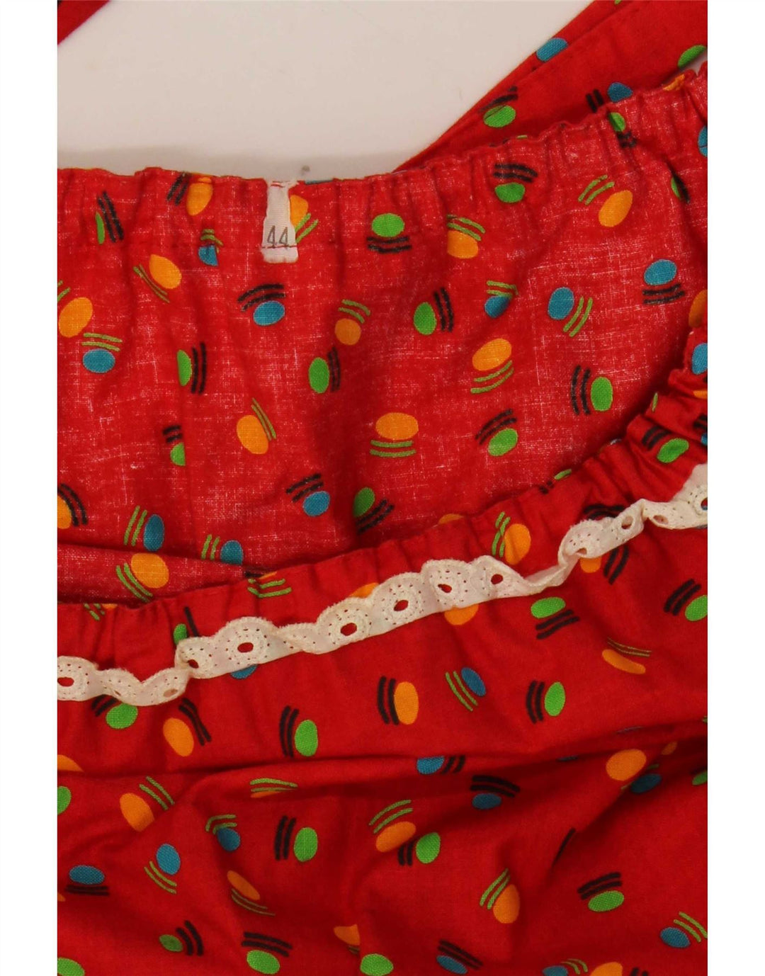 vintage Femme Motif Abstrait Slip Robe IT 44 Rouge Moyen