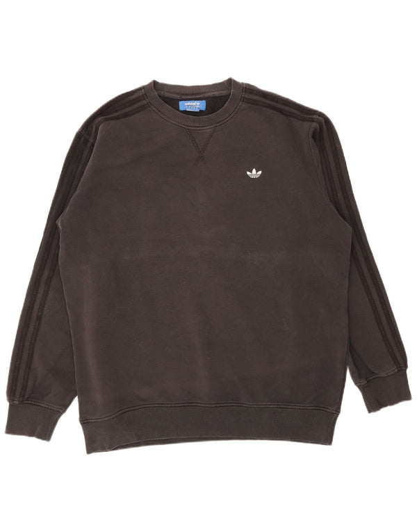 Adidas Sweat-shirt pour homme en coton gris Taille L