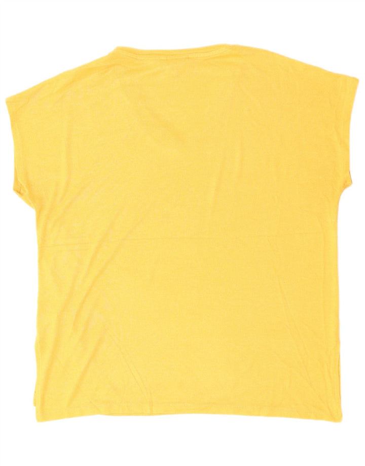 ORVIS T-Shirt Femme Top UK 18 XL Jaune Polyester