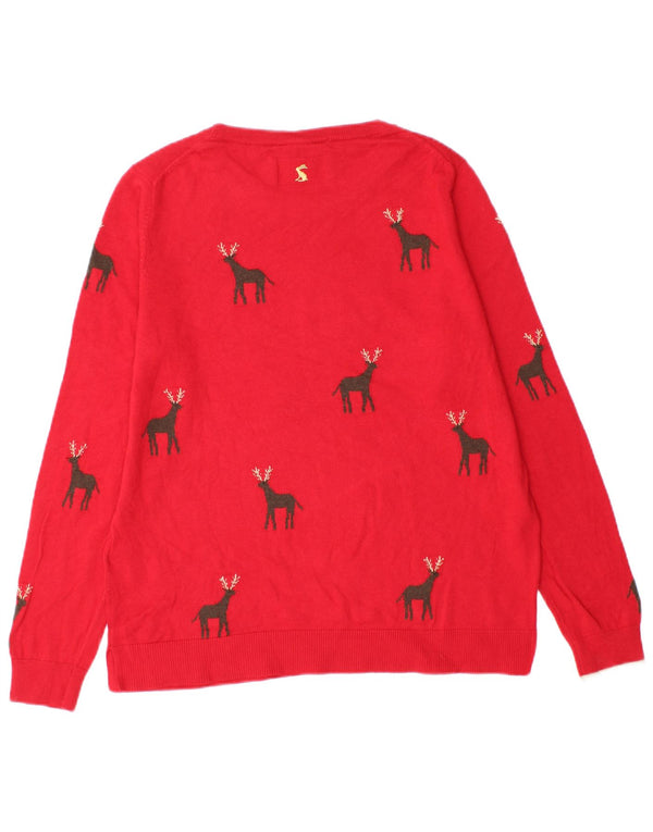 Joules Pull ras du cou pour femme UK 14 Large Rouge Noël