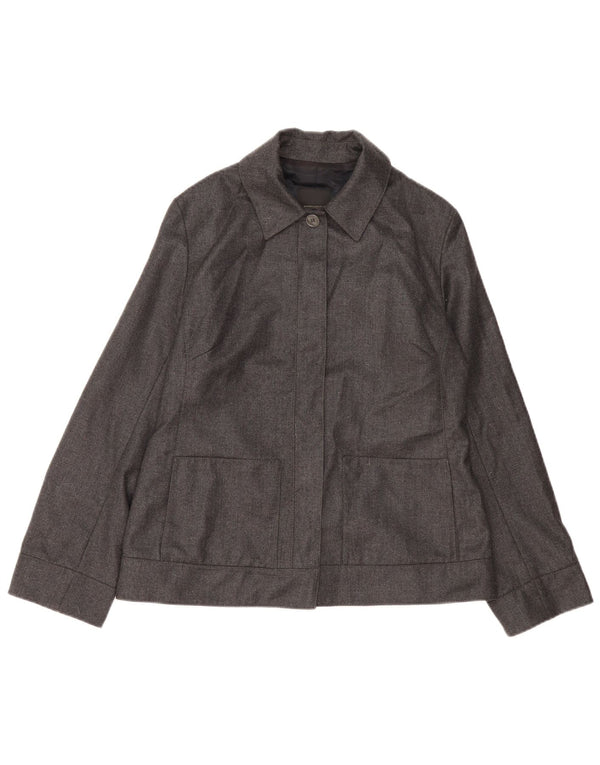 WHISTLES Womens Bomber Jacket UK 14 Large Grey Wool