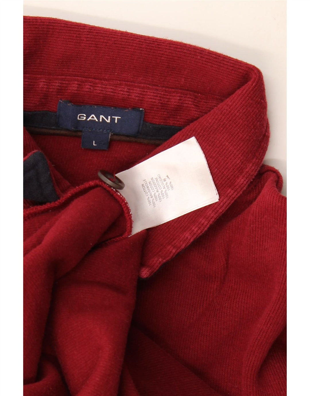 GANT Sweat-shirt à col polo pour homme en coton bordeaux Taille L