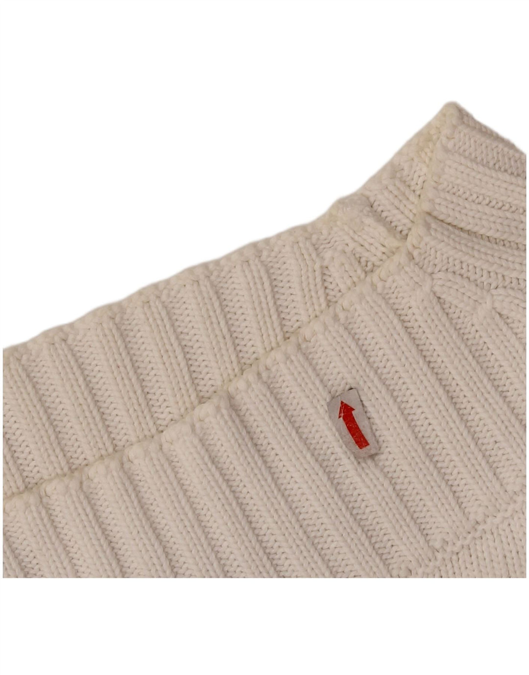 SISLEY Pull court à col roulé pour femme UK 10 Petit coton blanc