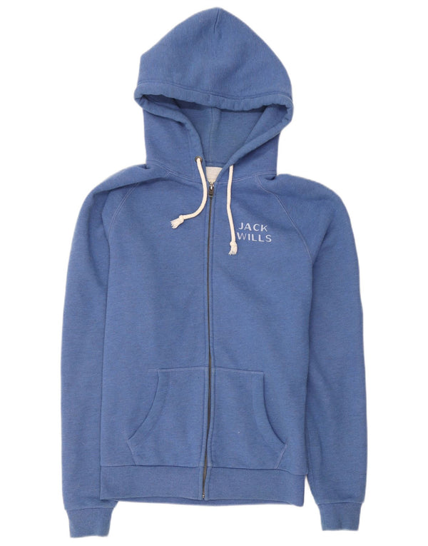Jack Wills Pull à capuche zippé graphique pour homme Petit coton bleu