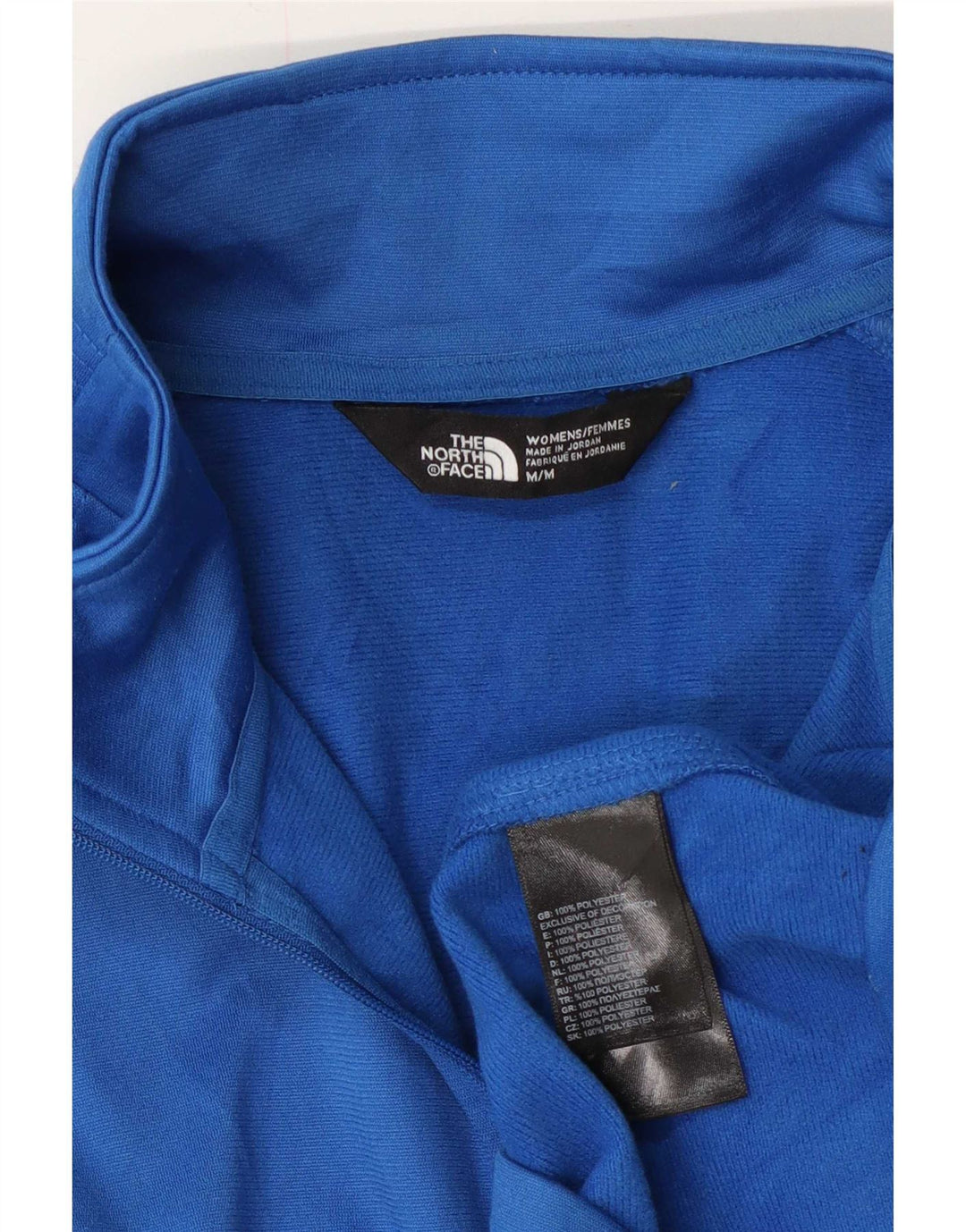 The North Face Haut de survêtement à col zippé pour femme UK 14 Bleu moyen