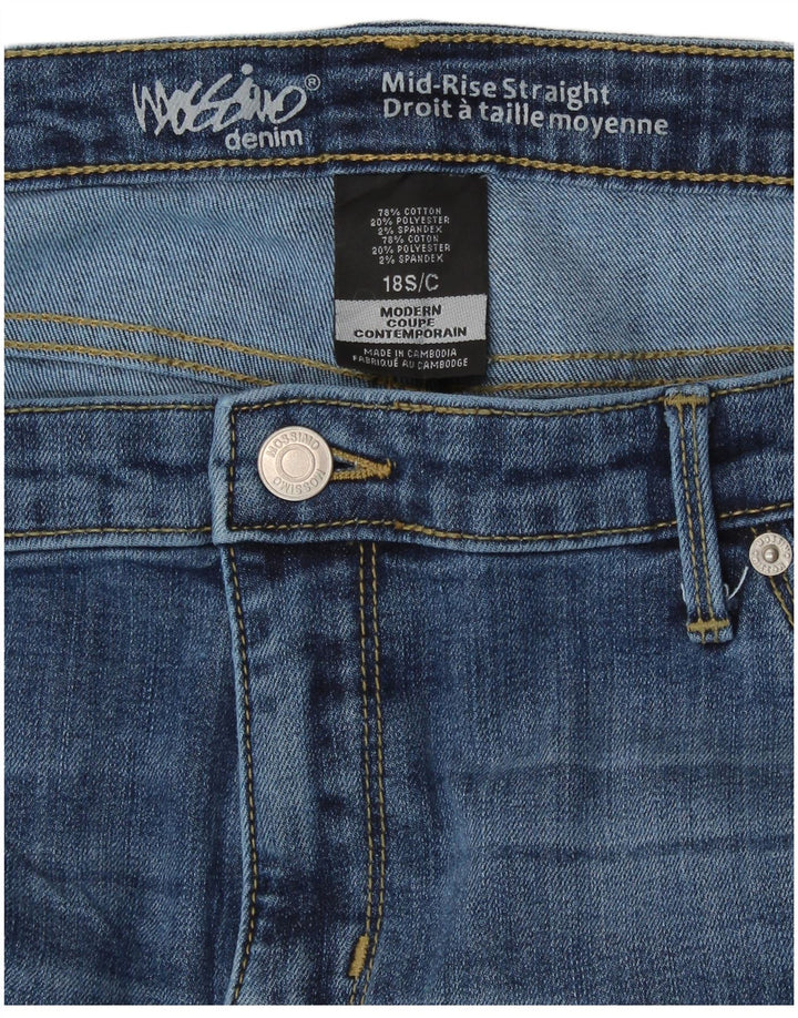 Mossimo Jean droit taille moyenne pour femme US 18 2XL W40 L29 Bleu Coton