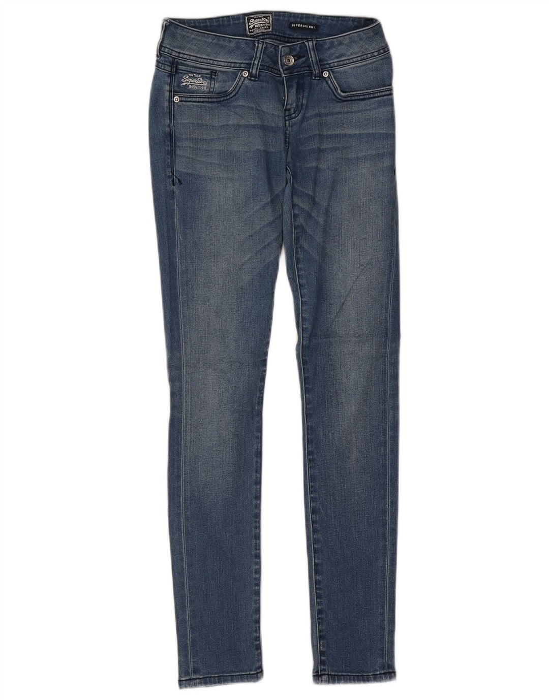 SUPERDRY Jean Super Skinny Femme W26 L30 Bleu Coton