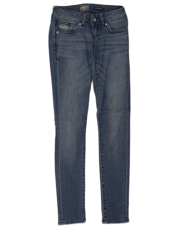 SUPERDRY Jean Super Skinny Femme W26 L30 Bleu Coton