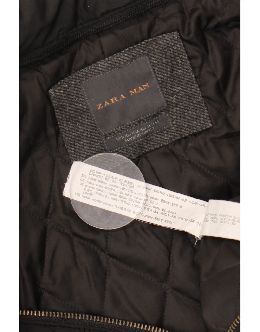 ZARA Manteau homme UK 42 XL Gris Polyester