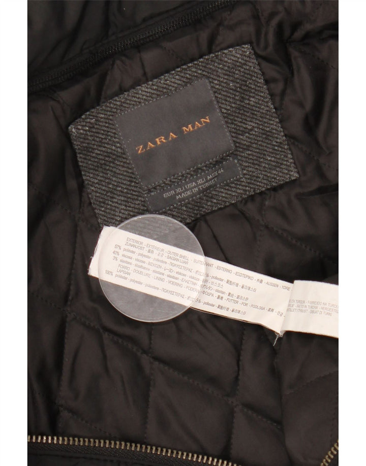 ZARA Manteau homme UK 42 XL Gris Polyester