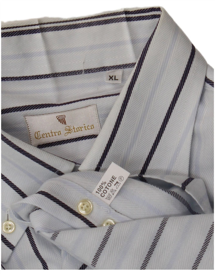 Chemise homme VINTAGE XL coton à fines rayures blanches