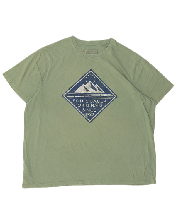 EDDIE BAUER T-Shirt Graphique Homme Top 2XL Vert Coton