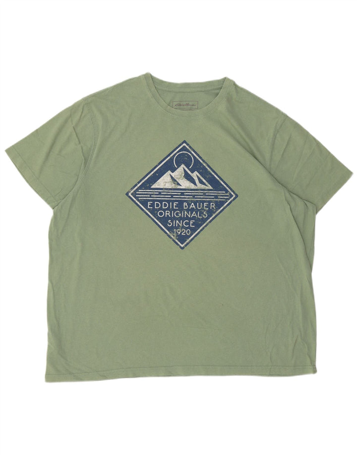 EDDIE BAUER T-Shirt Graphique Homme Top 2XL Vert Coton