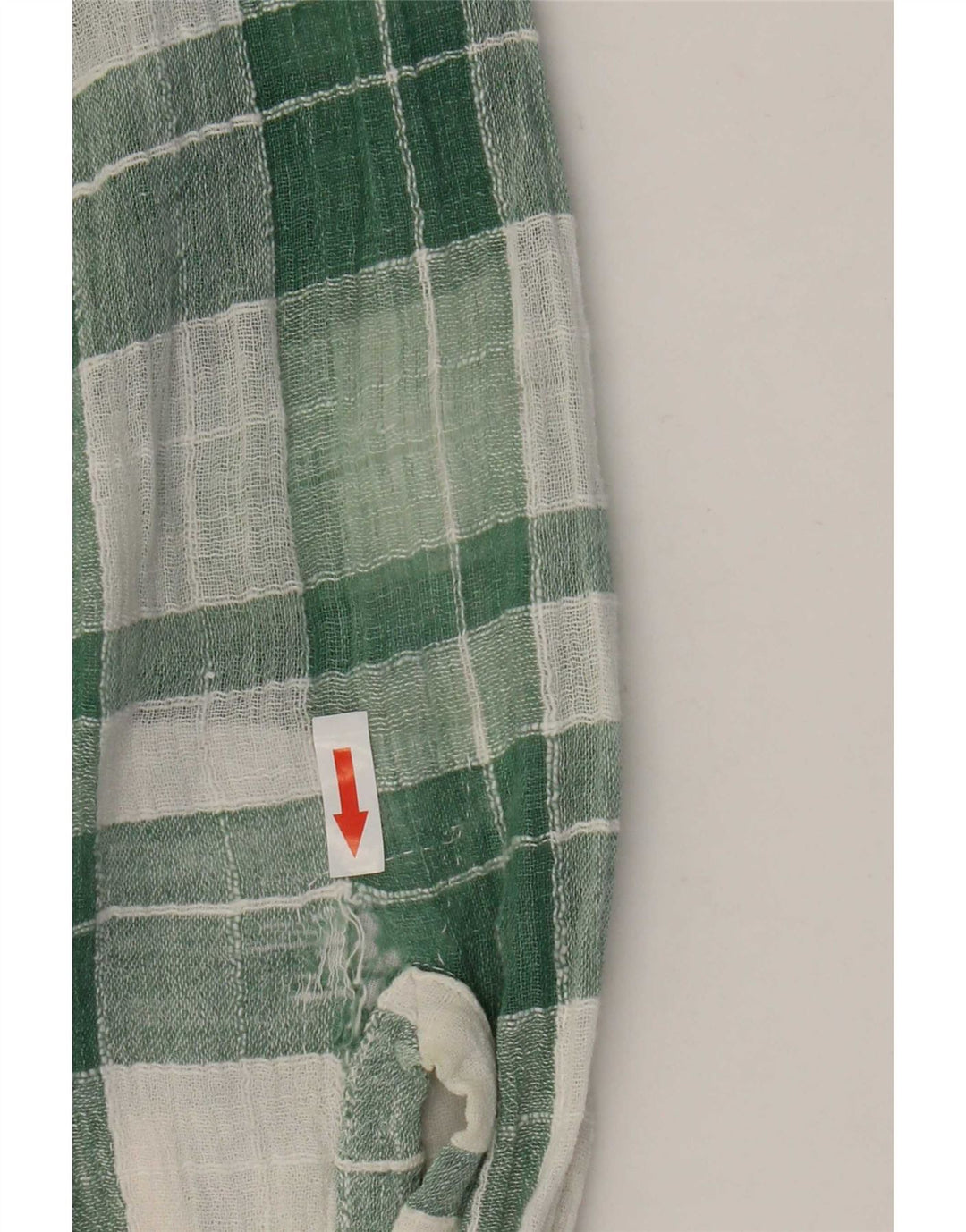 chemise femme vintage UK 14 Coton à carreaux vert moyen