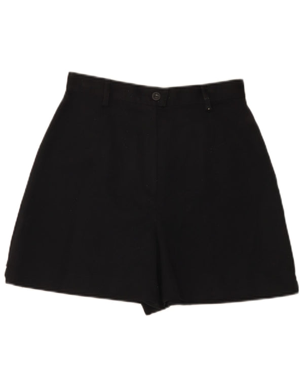 Short décontracté taille haute vintage pour femme petit W26 noir polyester