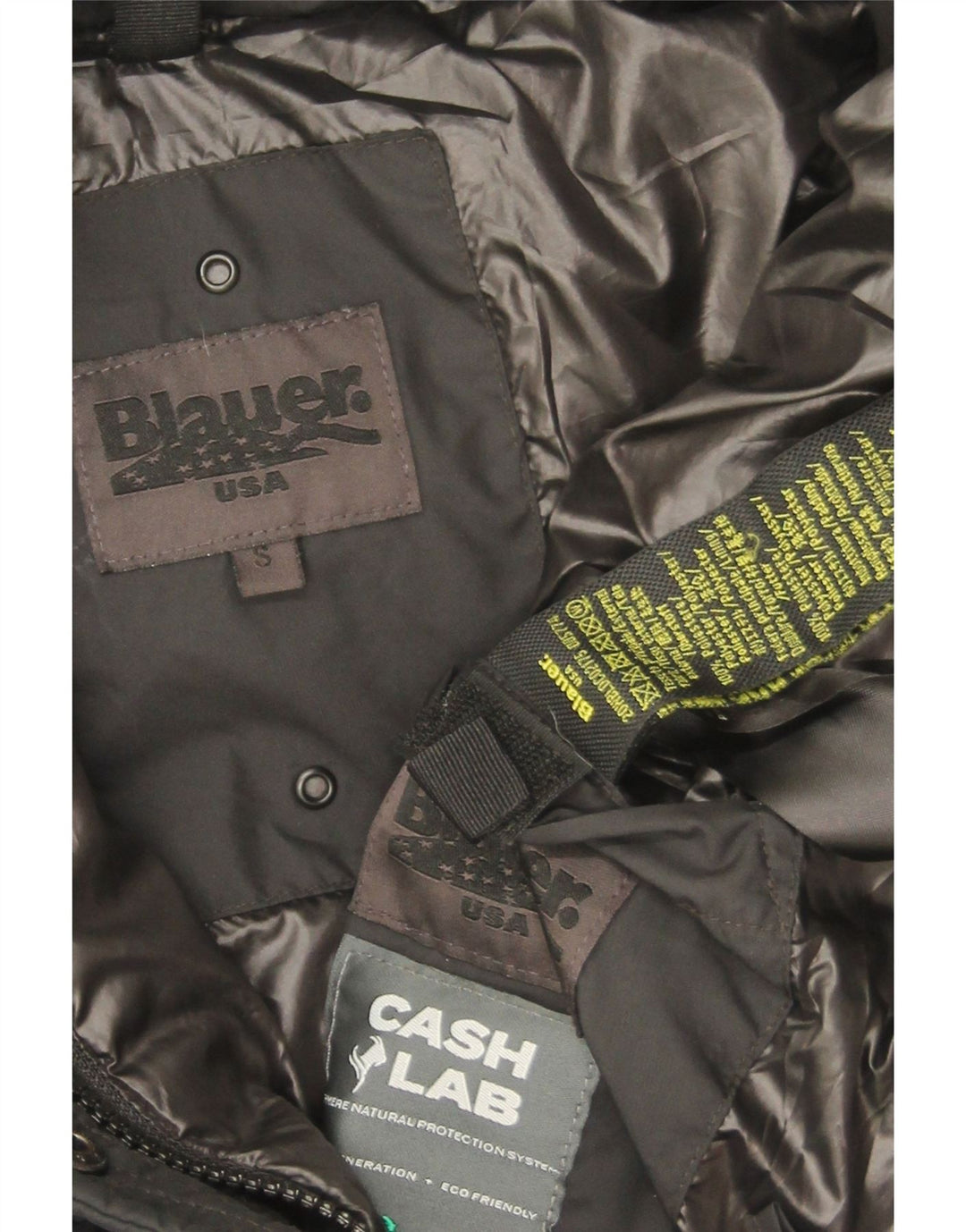 Blauer Veste matelassée surdimensionnée à capuche pour femme UK 10 Small Noir Polyester