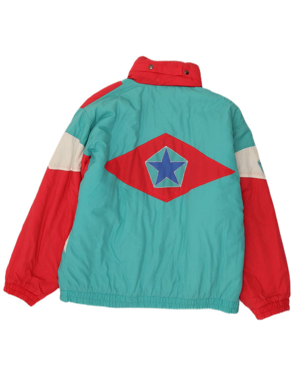 VINTAGE Veste Anorak à capuche surdimensionnée pour hommes UK 40 Grand colorblock bleu