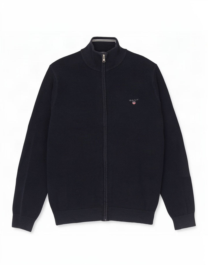 Gant Cardigan Homme Pull Large Bleu Marine Coton