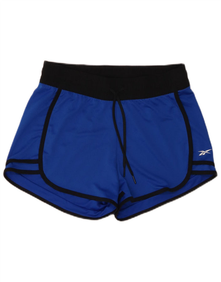 Reebok Short de sport pour femme UK 8/10 Petit Bleu Colorblock Polyester