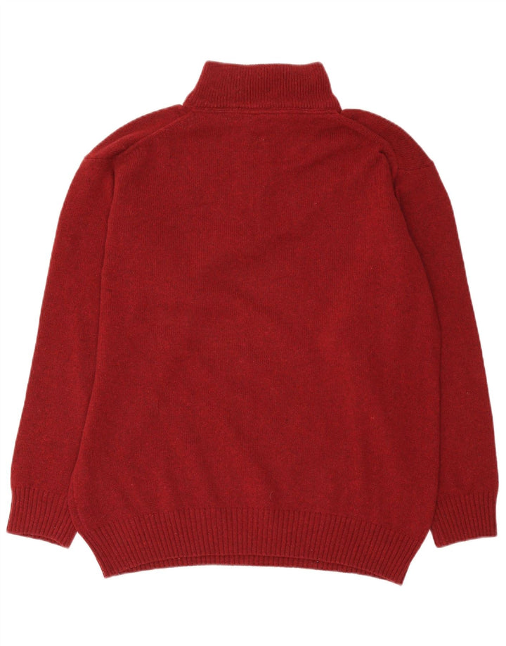 Murphy & Nye Pull à col zippé pour homme en laine bordeaux moyen