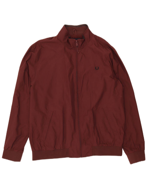FRED PERRY Veste Bomber Homme UK 42 XL Bordeaux Polyamide