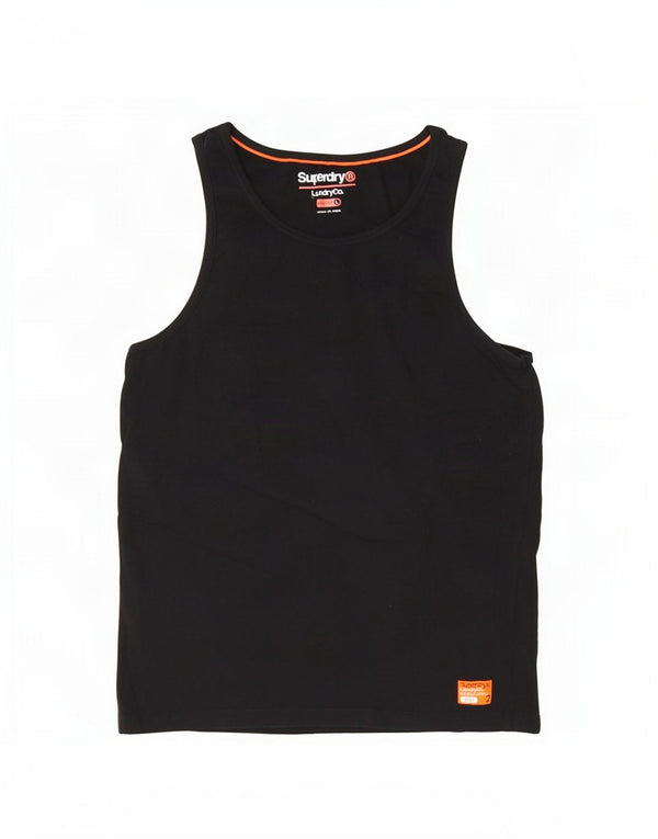 Superdry Débardeur Slim Fit pour Femme UK 16 Large Noir Coton