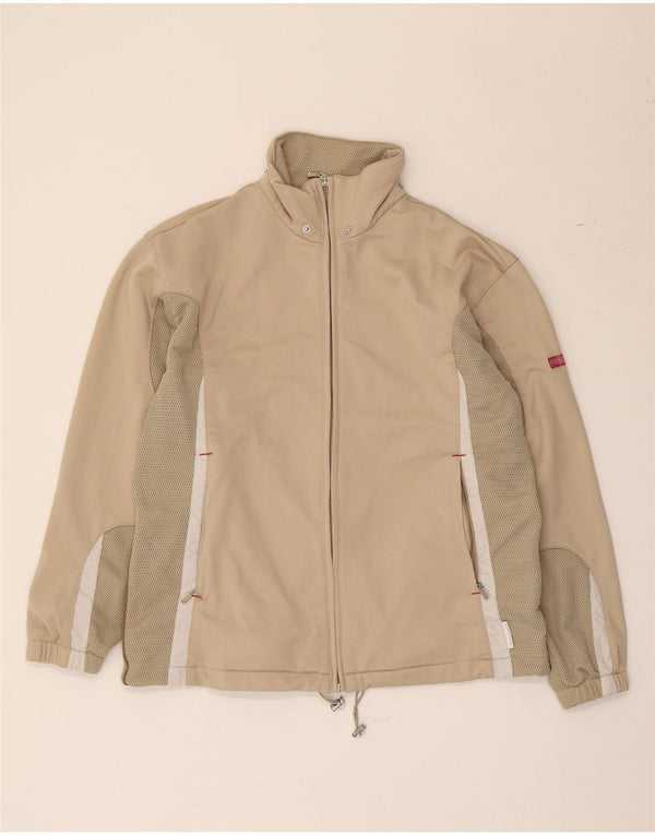 Diadora Veste de survêtement surdimensionnée pour femme UK 10 Small Beige Colourblock