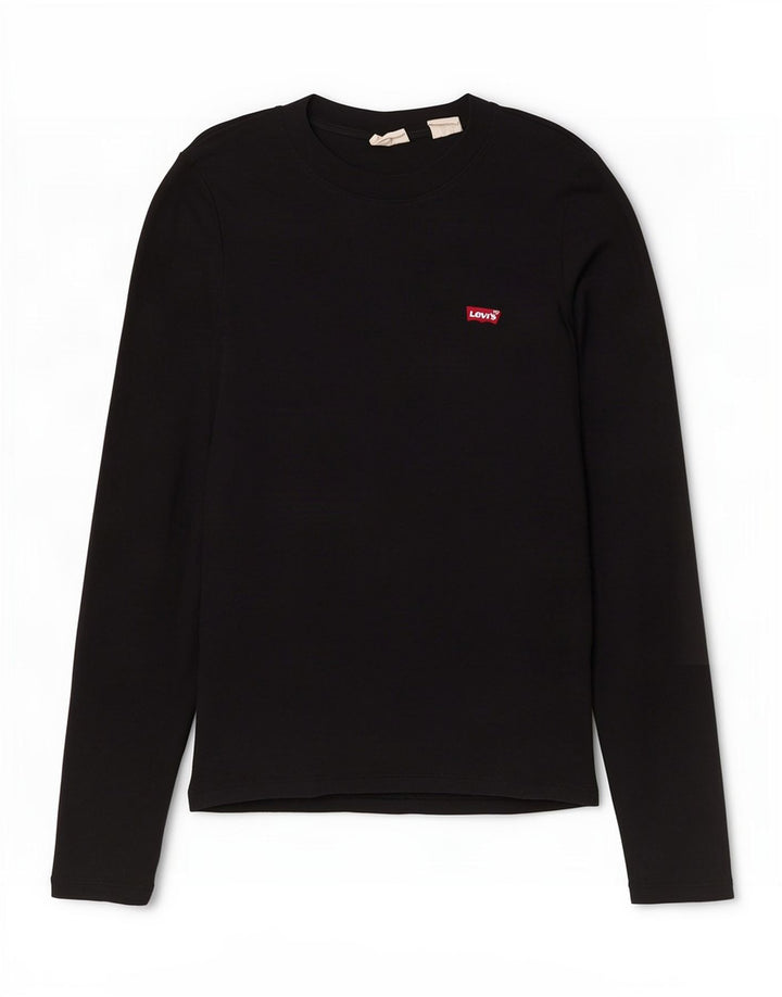 Levi's Top à manches longues pour femme UK 10 Small Noir Coton