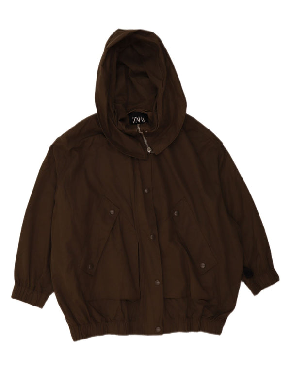 ZARA Veste bomber à capuche surdimensionnée pour homme UK 38 Kaki moyen Polyester
