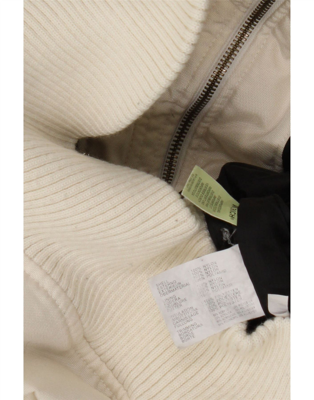 Woolrich Veste bomber à capuche pour femme UK 10 Small Off White Nylon