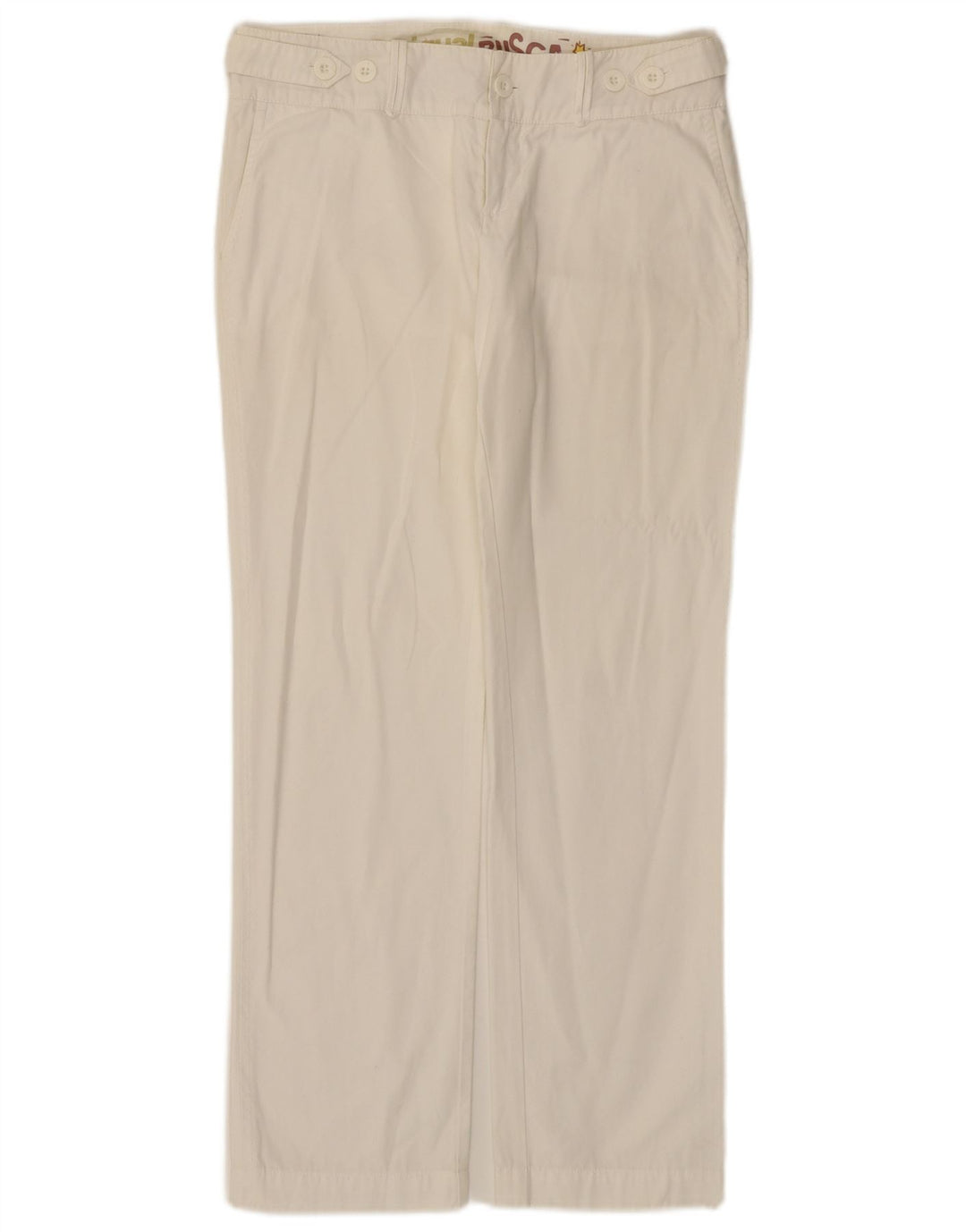 DESIGUAL Pantalon Chino Droit Femme EU 38 Medium W30 L28 Coton Blanc
