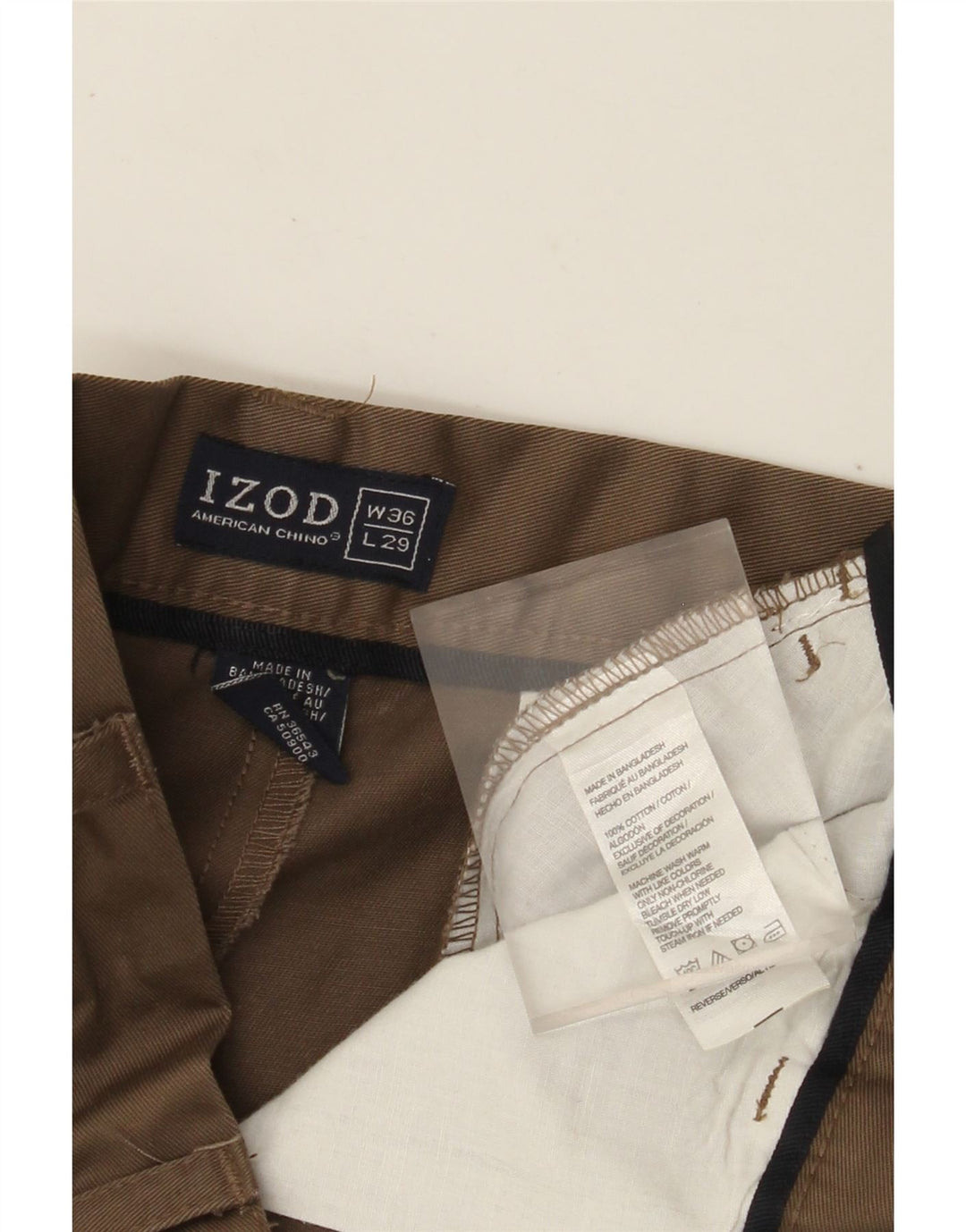 IZOD Pantalon Chino Droit Homme W36 L29 Coton Beige