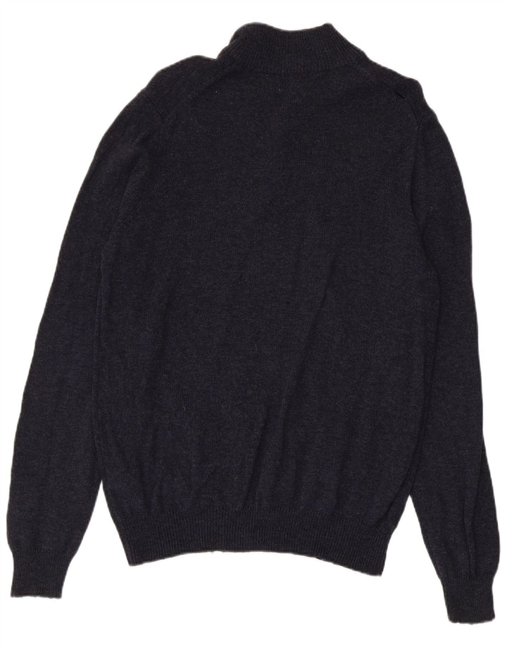 Marks & Spencer Pull col zippé pour homme Bleu marine moucheté