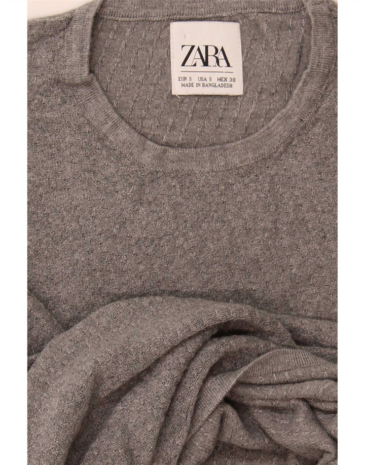 Zara Pull à col rond pour homme Petit gris