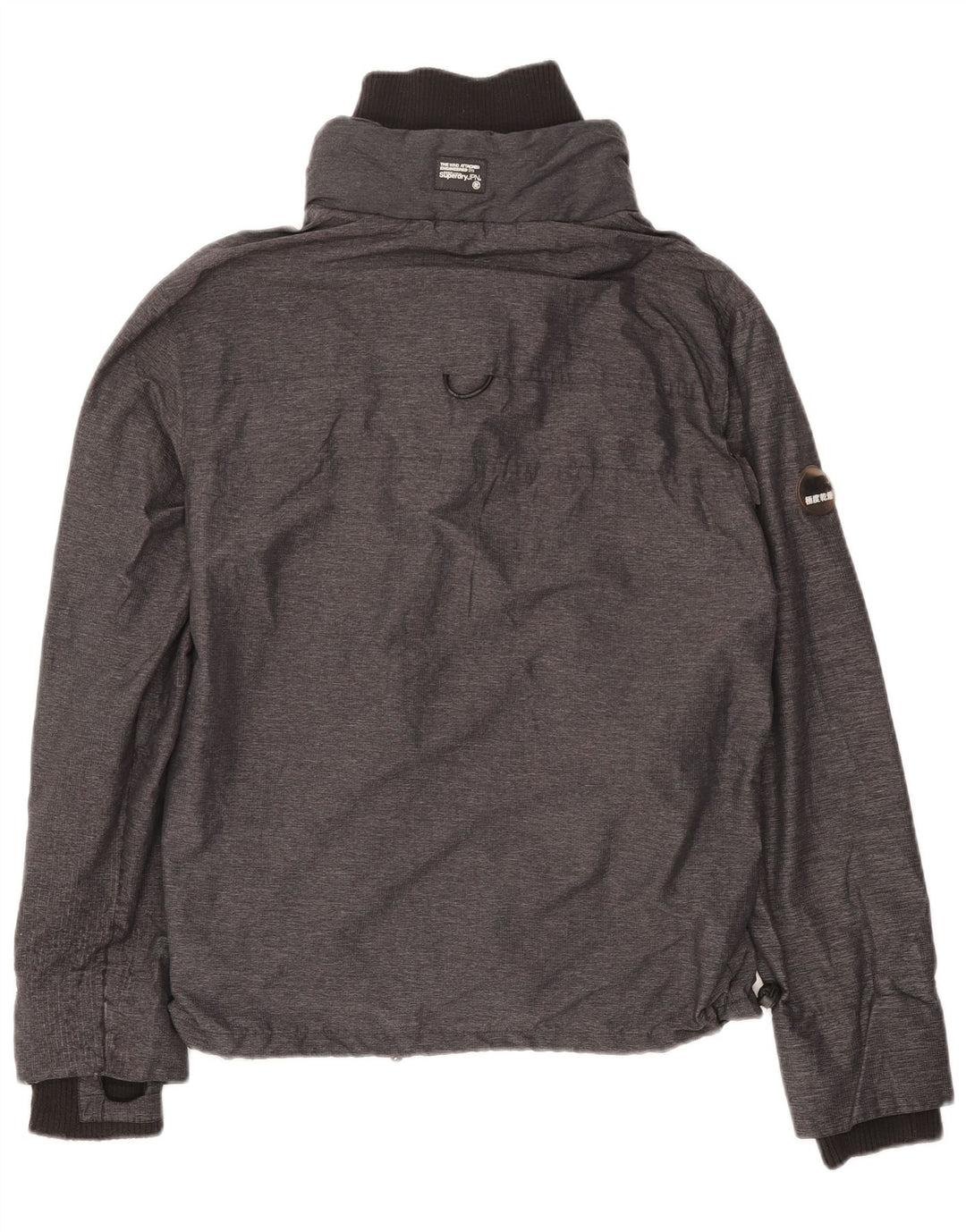Superdry Veste de Pluie Femme UK 14 Nylon Gris Moyen