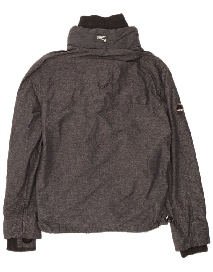 Superdry Veste de Pluie Femme UK 14 Nylon Gris Moyen