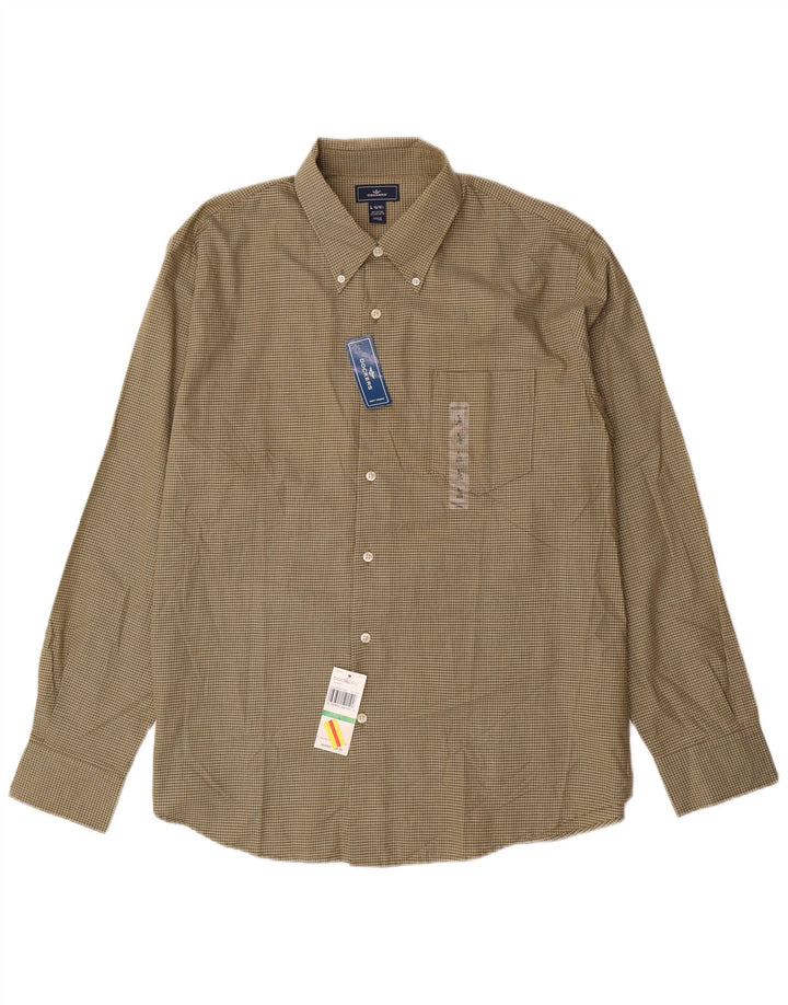 DOCKERS Chemise Homme Taille 16 1/2 Grand Kaki Check Coton