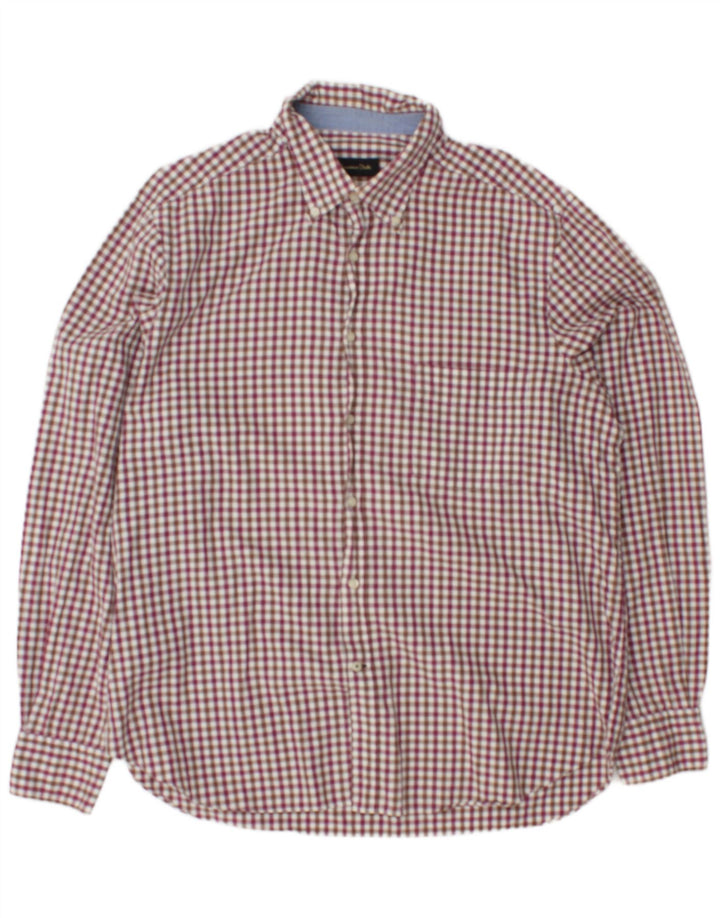 Massimo Dutti Chemise en flanelle pour homme 2XL Vichy bordeaux