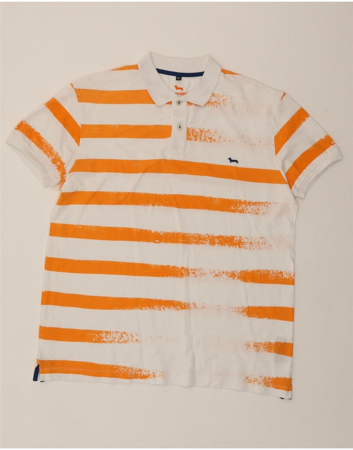 HARMONT & BLAINE Polo homme coupe étroite 3XL coton rayé blanc