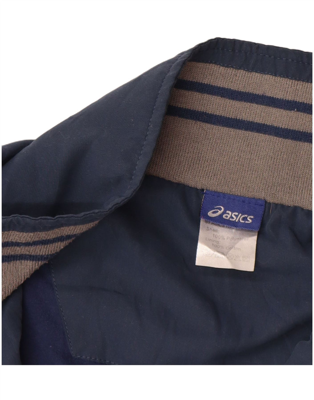 ASICS Veste de survêtement pour homme XL Bleu marine Colorblock Polyester