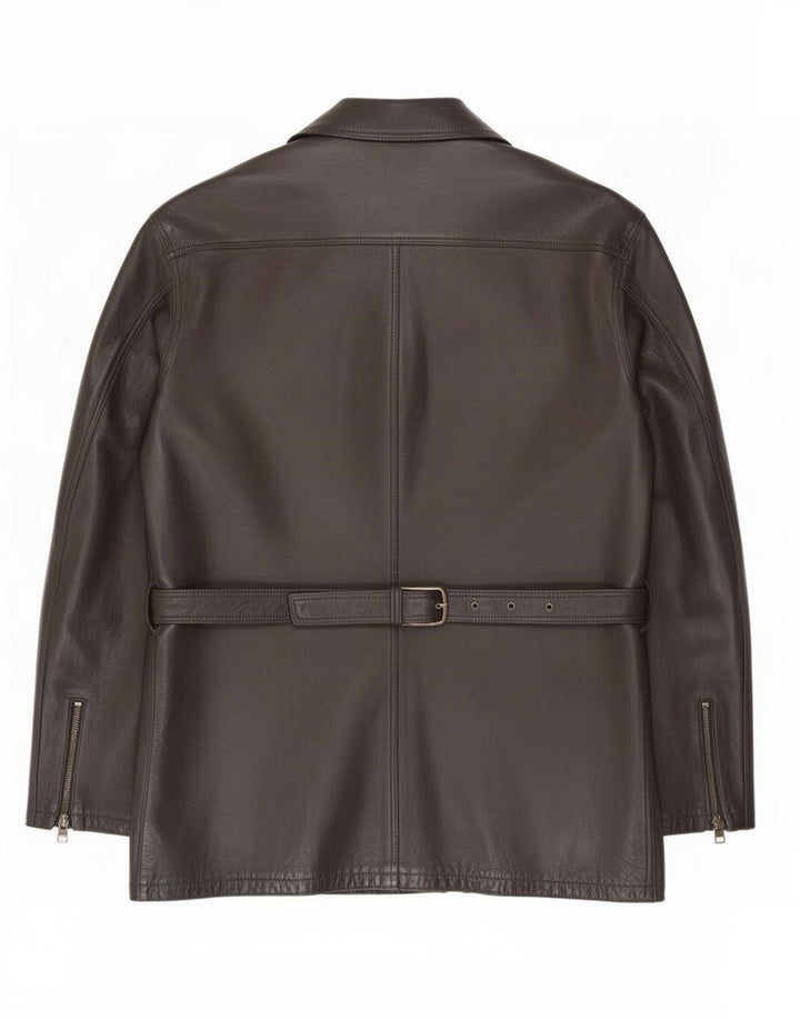 veste en cuir homme vintage UK 42 XL Noir