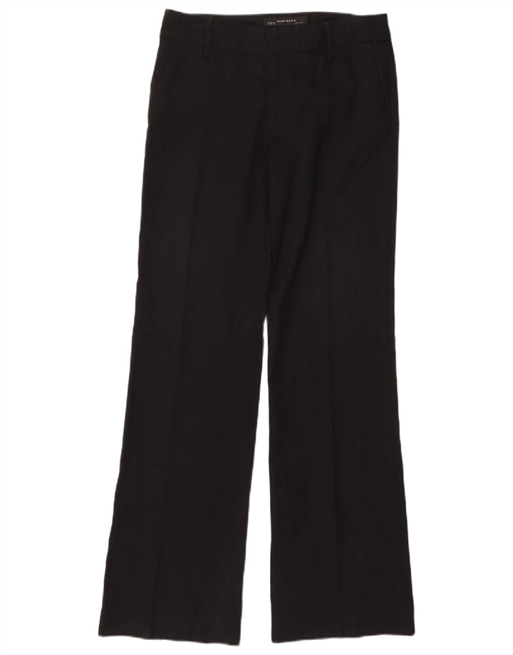 Zara Pantalon Chino Bootcut Femme EU 38 Petit W28 L32 Noir Polyester