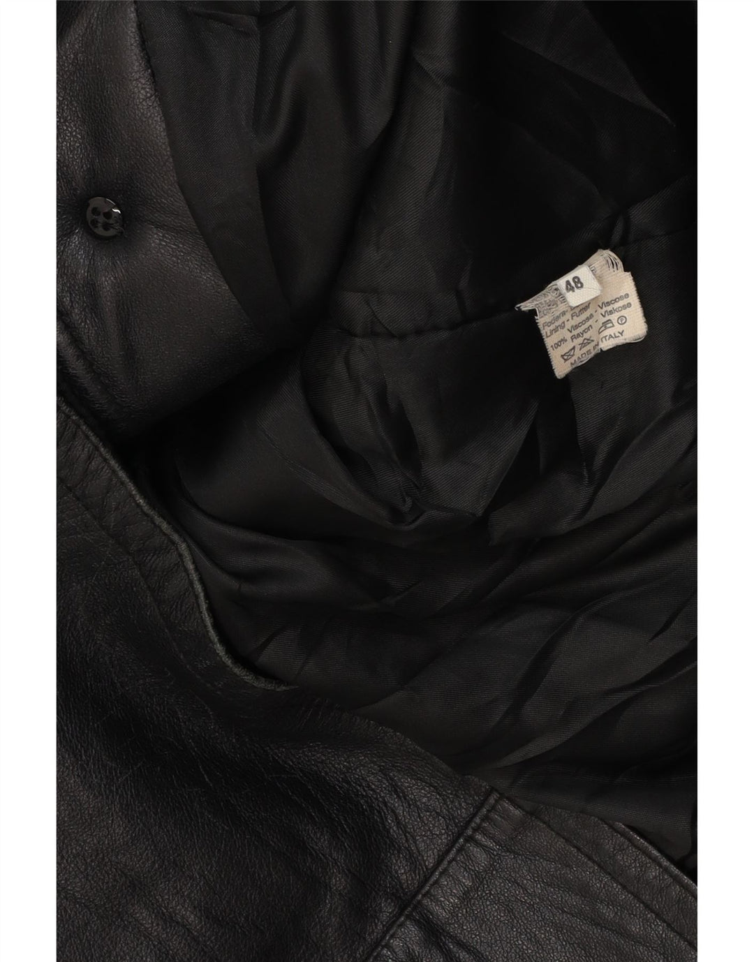 VINTAGE Manteau en cuir à capuche surdimensionné pour femme IT 48 XL Cuir noir