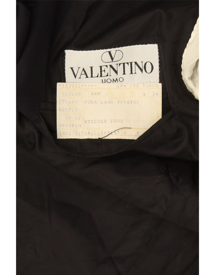 Valentino Veste Blazer 3 Boutons Homme IT 50 Large Bleu Marine Laine Vierge
