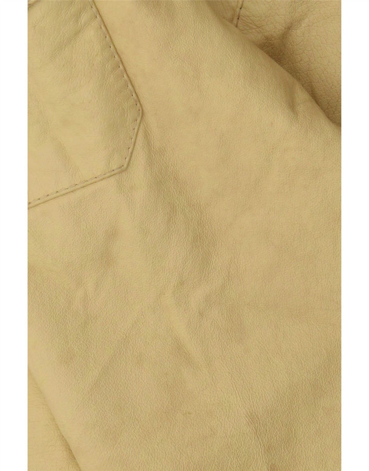 veste en cuir homme vintage IT 50 Grand cuir jaune
