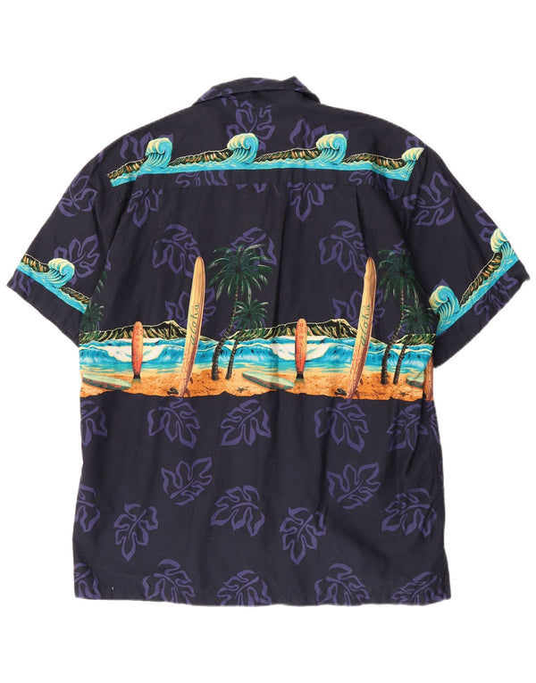 Favant Chemise hawaïenne à manches courtes pour homme XL en coton violet