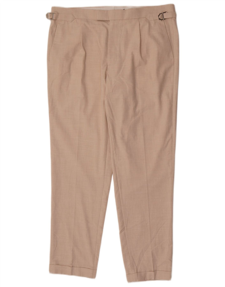 Marks & Spencer Pantalon Chino Fuselé Homme W36 L30 Beige Polyester