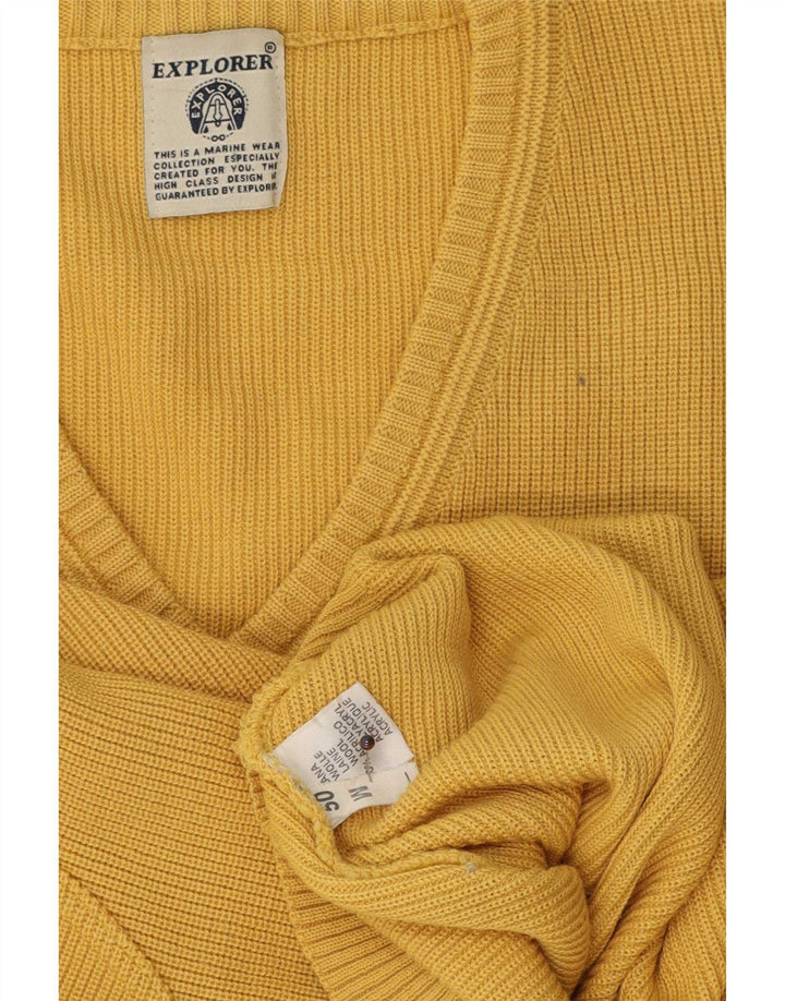 Explorer Pull Col V Homme IT 50 Laine Jaune Moyen